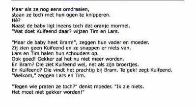 alleeen de kinderen zien een eend. 