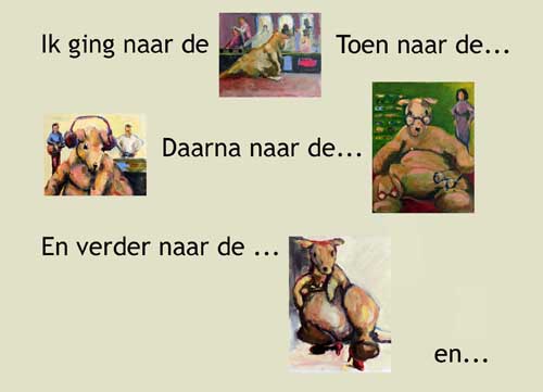 IK ging naar de kapper, en toen naar de hoorwinkel en toen naar de brillenwinkel en ook nog naar de schoenenwinkel en toen... toen kwam jij!