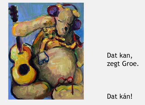 grote groe en kleine groe doen in gedachten alles wat Groe heeft beleefd nog een keertje samen