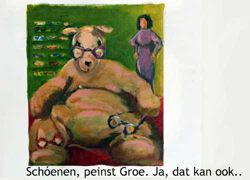 plaatje: Groe probeert allerlei brillen