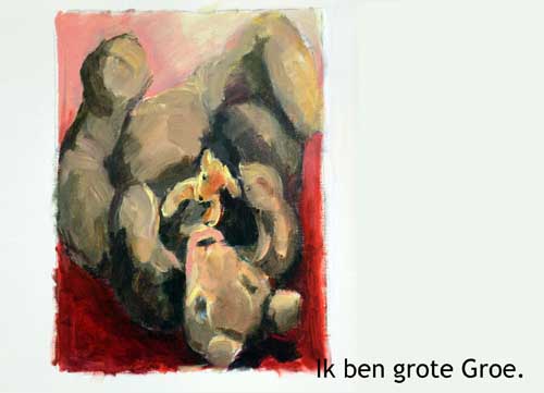 kleine groe wordt geboren, illustratue van Mieke van Zundert