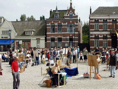 plein air schilderen, markt zundert