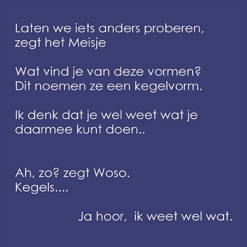 het meisje biedt gekleurde kegels aan